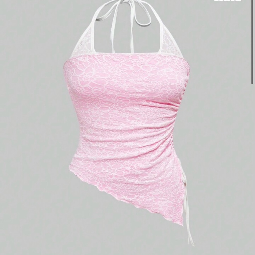 Pink Lace Halter Top